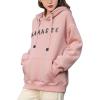 image:imageFlygo Womens Casual Winter Sherpa Fleece Lined Sweatshirt Coat Long Sleeve Zipper Pullover Outwear XS PinkChest Embroidery