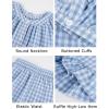 image:imageFlygo Girls Plaid 2 Piece Outfits Cotton Gingham Sets Cute Button down Ruffle Peplum Top Shorts Sweatsuit Set 514 YearsBlue
