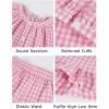 image:imageFlygo Girls Plaid 2 Piece Outfits Cotton Gingham Sets Cute Button down Ruffle Peplum Top Shorts Sweatsuit Set 514 YearsPink