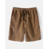 image:imageFlygo Mens 2 Piece Casual Sets Button Down Shirt and Shorts Waffle Set Summer Beach Outfits TracksuitsBrown