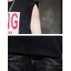 image:imageFlygo Mens Cotton Letters Printed Summer Sleeveless Shirt Muscle Workout Training Tank TopsBlack