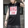 image:imageFlygo Mens Cotton Letters Printed Summer Sleeveless Shirt Muscle Workout Training Tank TopsBlack