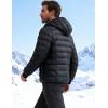 image:imageFlygo Mens Lightweight Puffer Jacket Hooded Insulated Winter Jackets Water Resistant Down Bubble Puffy CoatsBlack