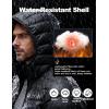 image:imageFlygo Mens Lightweight Puffer Jacket Hooded Insulated Winter Jackets Water Resistant Down Bubble Puffy CoatsBlack