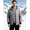 image:imageFlygo Mens Lightweight Puffer Jacket Hooded Insulated Winter Jackets Water Resistant Down Bubble Puffy CoatsDark Grey