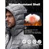 image:imageFlygo Mens Lightweight Puffer Jacket Hooded Insulated Winter Jackets Water Resistant Down Bubble Puffy CoatsDark Grey