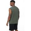 image:imageFlygo Mens Sleeveless Workout Tank Tops Cotton Cut Off Muscle T Shirts Acid Wash Loose Running Gym TeesBlackcoffeearmygreen