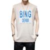 image:imageFlygo Mens Cotton Letters Printed Summer Sleeveless Shirt Muscle Workout Training Tank TopsBeige