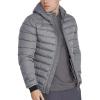 image:imageFlygo Mens Lightweight Puffer Jacket Hooded Insulated Winter Jackets Water Resistant Down Bubble Puffy CoatsDark Grey