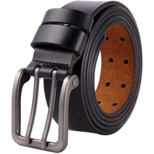 image:imageFlygo Mens Double Prong Leather BeltBlack