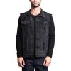 image:imageFlygo Mens Classic Button Down Ripped Denim Jean Vest Sleeveless Jacket XSmall Black