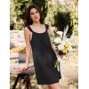 image:imageFlygo Cotton Nightgowns for Women Sleeveless House Dress Soft Ruffle Night Gown Sleepwear with PocketsBlack