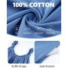 image:imageFlygo Cotton Nightgowns for Women Sleeveless House Dress Soft Ruffle Night Gown Sleepwear with PocketsBlue
