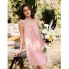 image:imageFlygo Cotton Nightgowns for Women Sleeveless House Dress Soft Ruffle Night Gown Sleepwear with PocketsPink