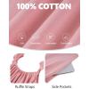 image:imageFlygo Cotton Nightgowns for Women Sleeveless House Dress Soft Ruffle Night Gown Sleepwear with PocketsPink