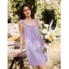 image:imageFlygo Cotton Nightgowns for Women Sleeveless House Dress Soft Ruffle Night Gown Sleepwear with PocketsPurple