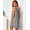 image:imageFlygo Nightgowns for Women Cotton Ruffle Sleepwear House Dresses Striped Sleeveless Night Gown Sleep Dress with PocketsBlack