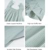 image:imageFlygo Nightgowns for Women Cotton Ruffle Sleepwear House Dresses Striped Sleeveless Night Gown Sleep Dress with PocketsGreen