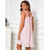 image:imageFlygo Nightgowns for Women Cotton Ruffle Sleepwear House Dresses Striped Sleeveless Night Gown Sleep Dress with PocketsPink