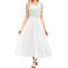 image:imageFlygo Pleated Midi Skirt for Women High Waisted ALine Flowy Skirt Lightweight Long Skirt for Summer Casual Dressy OccasionsWhite