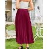 image:imageFlygo Pleated Midi Skirt for Women High Waisted ALine Flowy Skirt Lightweight Long Skirt for Summer Casual Dressy OccasionsWine