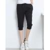 image:imageFlygo Womens 34 Capri Jogger Pants Active Running Athletic Shorts Sweatpants Large Black