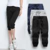image:imageFlygo Womens 34 Capri Jogger Pants Active Running Athletic Shorts Sweatpants Large Black