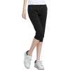 image:imageFlygo Womens 34 Capri Jogger Pants Active Running Athletic Shorts Sweatpants Large Black