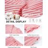 image:imageFlygo Womens Striped Pajama Set Cotton 2 Piece Lounge Pajamas Sets Short Sleeve Ruffle Shirt Shorts Y2K Pj SleepwearOrange Red