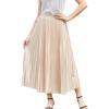 image:imageFlygo Pleated Midi Skirt for Women High Waisted ALine Flowy Skirt Lightweight Long Skirt for Summer Casual Dressy OccasionsChampagne