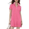 image:imageFlygo Womens Polo Dress Collared Short Sleeve Ruffle Golf Tennis T Shirt Sports Workout Mini Summer Dresses Tunic PiquePinkXL