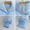 image:imageFlygo Womens Cropped Puffer Jacket Full Zip Winter Quilted Down Coat OutwearBlue