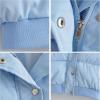 image:imageFlygo Womens Cropped Puffer Jacket Full Zip Winter Quilted Down Coat OutwearBlue