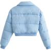 image:imageFlygo Womens Cropped Puffer Jacket Full Zip Winter Quilted Down Coat OutwearBlue