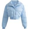 image:imageFlygo Womens Cropped Puffer Jacket Full Zip Winter Quilted Down Coat OutwearBlue