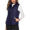 image:imageFlygo Womens Packable Lightweight Down Quilted Vest Zip Up Outdoor Puffer VestNavy Blue
