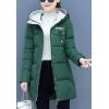 image:imageFlygo Womens Puffer Parka Jacket Thickened Hooded Long Quilted Insulated Warm Coat Large Green