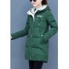 image:imageFlygo Womens Puffer Parka Jacket Thickened Hooded Long Quilted Insulated Warm Coat Large Green