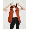 image:imageFlygo Womens Quilted Puffer Vest Stand Collar Lightweight Button Down Padded Puffy Outwear Gilet with PocketsReddishOrangeL