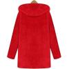 image:imageFlygo Womens Reversible Fleece VNeck Winter Hooded Long Puffer CoatRed