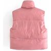 image:imageFlygo Womens Stand Collar Reversible Outdoor Padded Cropped Puffer Vest JacketPink