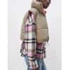 image:imageFlygo Womens Stand Collar Reversible Outdoor Padded Cropped Puffer Vest JacketPink