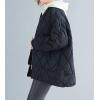 image:imageFlygo Womens Winter Warm Insulated Diamond Quilted Full Zipper Lightweight Parka Jacket Coats OutwearBlack