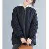 image:imageFlygo Womens Winter Warm Insulated Diamond Quilted Full Zipper Lightweight Parka Jacket Coats OutwearBlack