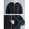 image:imageFlygo Womens Winter Warm Insulated Diamond Quilted Full Zipper Lightweight Parka Jacket Coats OutwearBlack