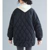 image:imageFlygo Womens Winter Warm Insulated Diamond Quilted Full Zipper Lightweight Parka Jacket Coats OutwearBlack