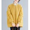 image:imageFlygo Womens Winter Warm Insulated Diamond Quilted Full Zipper Lightweight Parka Jacket Coats OutwearYellow