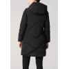 image:imageFlygo Womens Winter Warm Quilted Down Coat Hooded MidLong Puffer JacketBlack