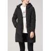 image:imageFlygo Womens Winter Warm Quilted Down Coat Hooded MidLong Puffer JacketBlack
