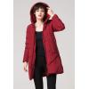 image:imageFlygo Womens Winter Warm Quilted Down Coat Hooded MidLong Puffer JacketWine Red